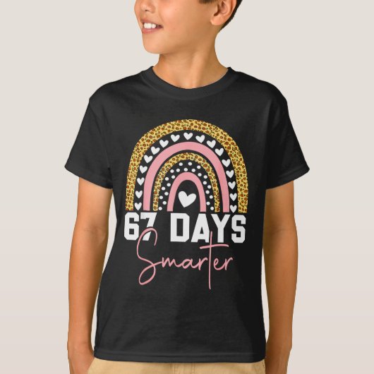 67 Days Smarter Days Of School Survived Rainbow Le T-Shirt (Vorderseite)
