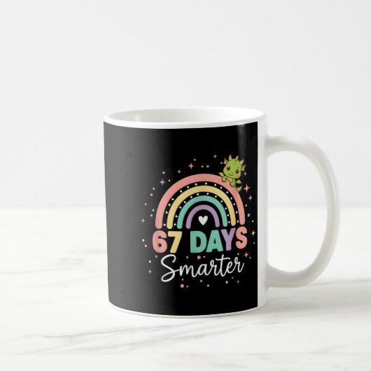 67 Days Smarter Funny Dragon Rainbow Kids 67 Meme Kaffeetasse (Rechts)