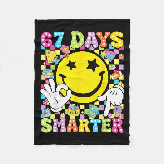 67 Days Smarter Funny Six Seven 67 Meme Teacher St Fleecedecke (Vorderseite)