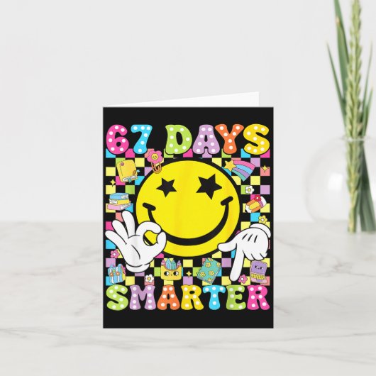 67 Days Smarter Funny Six Seven 67 Meme Teacher St Karte (Vorderseite)