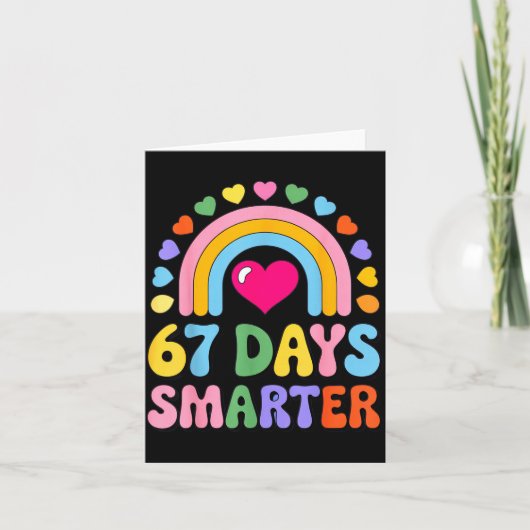 67 Days Smarter Happy Teacher Back To School Celeb Karte (Vorderseite)