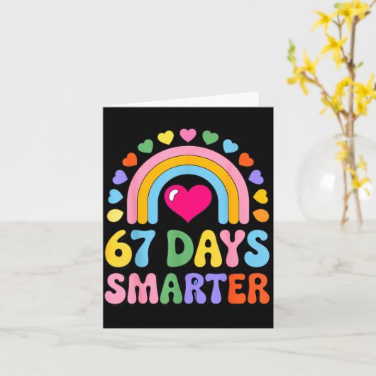 67 Days Smarter Happy Teacher Back To School Celeb Karte (Gelbe Blume)