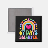 67 Days Smarter Happy Teacher Back To School Celeb Magnet (Vorderseite/Rückseite)