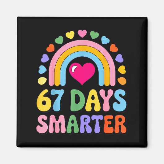 67 Days Smarter Happy Teacher Back To School Celeb Magnet (Vorne)