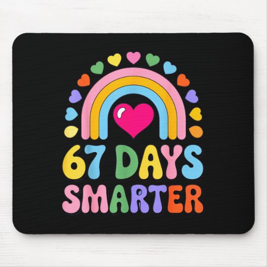 67 Days Smarter Happy Teacher Back To School Celeb Mousepad (Vorne)