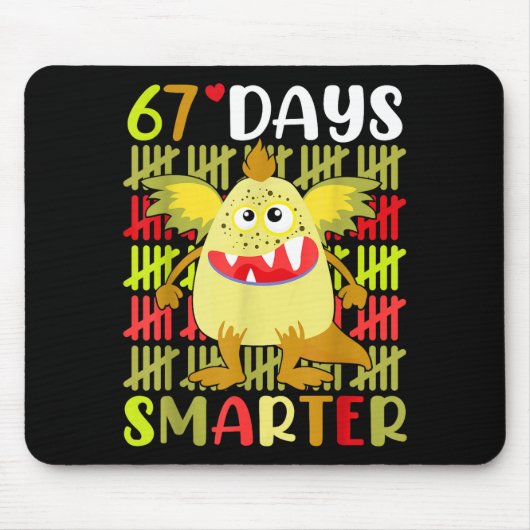 67 Days Smarter Little Monster 67th Day School Gir Mousepad (Vorne)