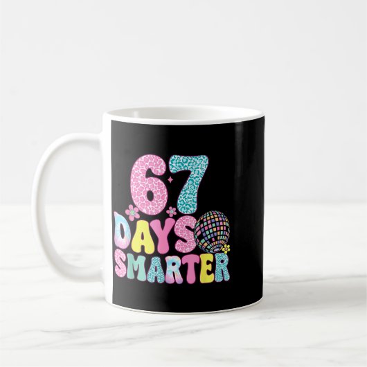 67 Days Smarter Rainbow Back To School Teacher Kid Kaffeetasse (Links)