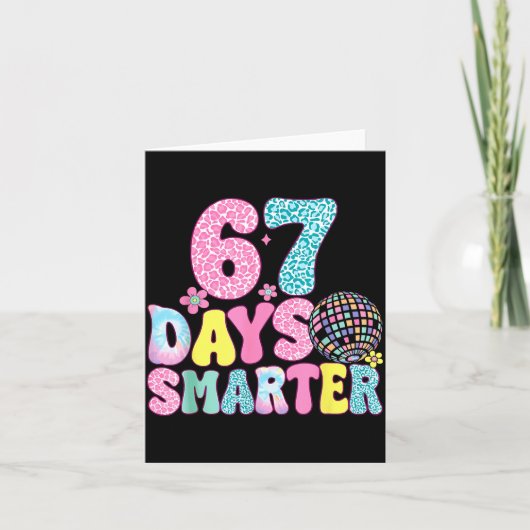 67 Days Smarter Rainbow Back To School Teacher Kid Karte (Vorderseite)