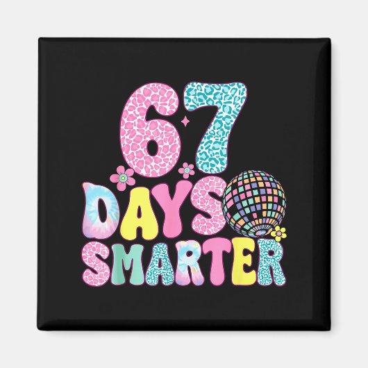 67 Days Smarter Rainbow Back To School Teacher Kid Magnet (Vorne)