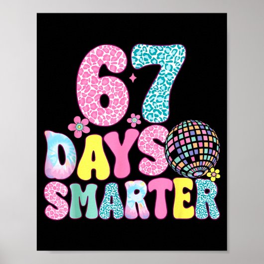 67 Days Smarter Rainbow Back To School Teacher Kid Poster (Vorne)