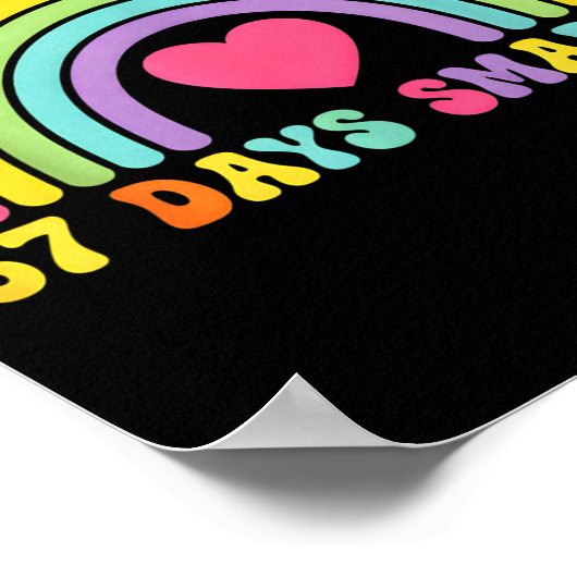67 Days Smarter Rainbow Heart Design For Teacher S Poster (Ecke)