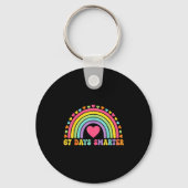 67 Days Smarter Rainbow Heart Design For Teacher S Schlüsselanhänger (Vorderseite)