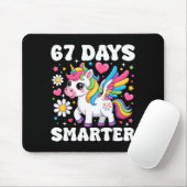 67 Days Smarter Unicorn Girl Kid Teacher 67th Day Mousepad (Mit Mouse)