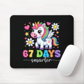 67 Days Smarter Unicorn Girl Kid Teacher 67th Day Mousepad (Mit Mouse)