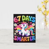 67 Days Smarter Unicorn Rainbow 67th Day Of School Karte (Gelbe Blume)