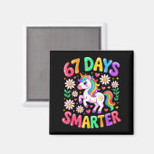 67 Days Smarter Unicorn Rainbow 67th Day Of School Magnet (Vorderseite/Rückseite)