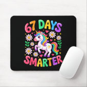 67 Days Smarter Unicorn Rainbow 67th Day Of School Mousepad (Mit Mouse)