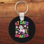 67 Days Smarter Unicorn Rainbow 67th Day Of School Schlüsselanhänger (Vorderseite)
