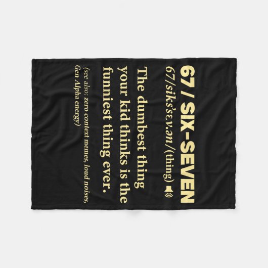 67 Definition Meaning Six Seven Funny Meme Teacher Fleecedecke (Vorderseite (Horizontal))