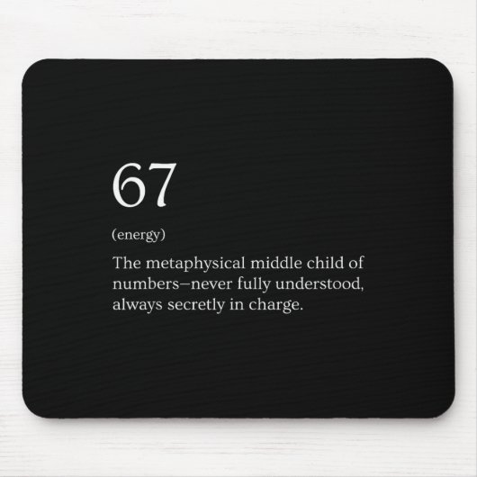 67 Definition Meme  Mousepad (Vorne)