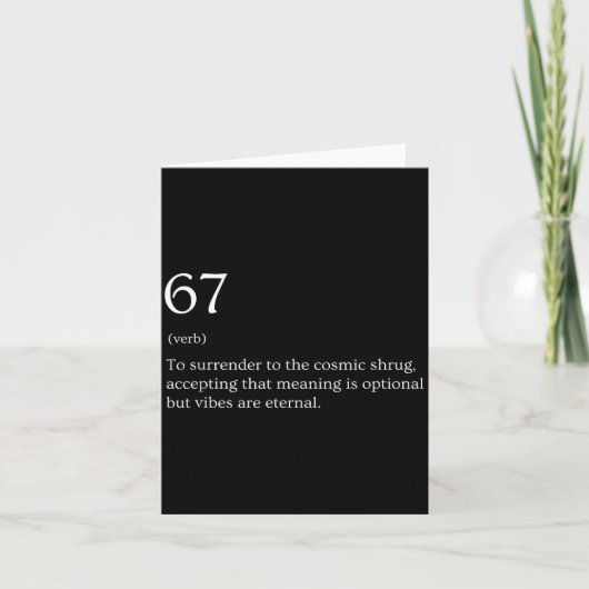 67 Definitions-Meme Karte (Vorderseite)