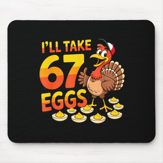 67 Deviled Eggs Lovers Thanksgiving Turkey 67 Funn Mousepad (Vorne)