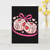67 Dice Valentine’s Day Six Seven Hearts 6-7 Meme Karte (Gelbe Blume)