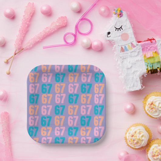 67 Disposable Plates Pappteller (Party)