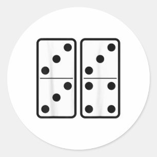 67 Domino Six Seven Kacheln Meme Retro Gamer Vinta Runder Aufkleber