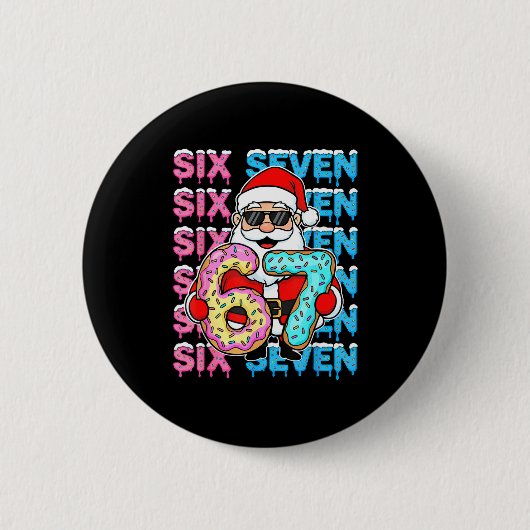 67 Donut Christmas Funny Six Seven Meme Santa Kids Button (Vorderseite)