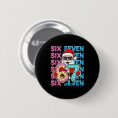 67 Donut Christmas Funny Six Seven Meme Santa Kids Button (Vorne & Hinten)