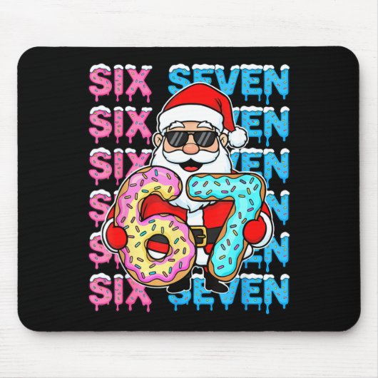 67 Donut Christmas Funny Six Seven Meme Santa Kids Mousepad (Vorne)