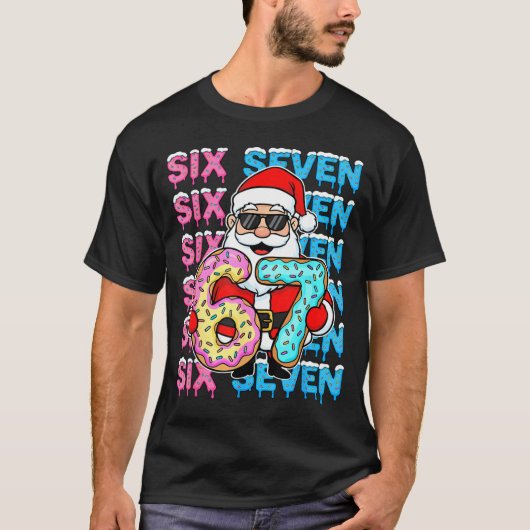 67 Donut Christmas Funny Six Seven Meme Santa Kids T-Shirt (Vorderseite)