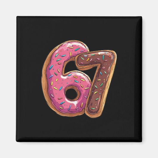 67 Donut Sechs Sieben Gen Alpha Slang Meme  Magnet (Vorne)