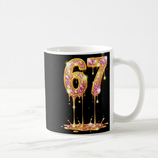 67 Drip Gold Diamond Six Seven Meme 6-7 Dripng 6 7 Kaffeetasse (Rechts)