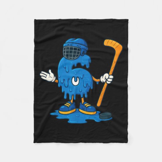 67 Drip Ice Cream Hockey Player Fleecedecke (Vorderseite)