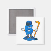 67 Drip Ice Cream Hockey Player  Magnet (Vorderseite/Rückseite)