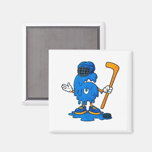 67 Drip Ice Cream Hockey Player  Magnet (Vorderseite/Rückseite)