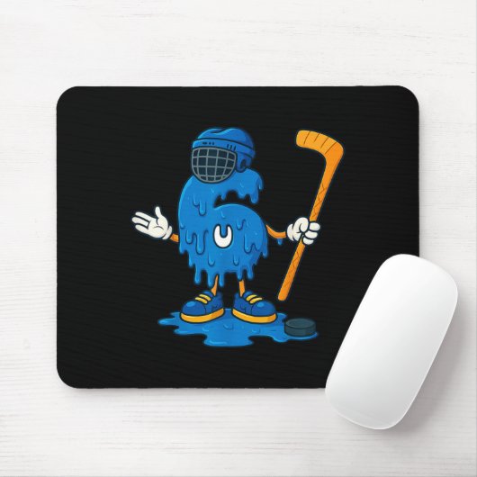67 Drip Ice Cream Hockey Player  Mousepad (Mit Mouse)