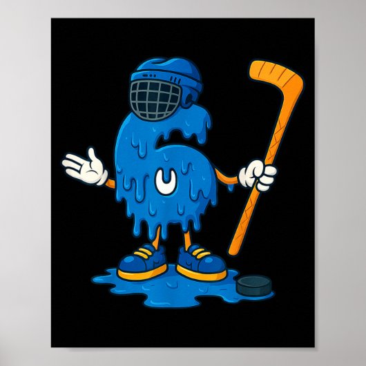 67 Drip Ice Cream Hockey Player  Poster (Vorne)