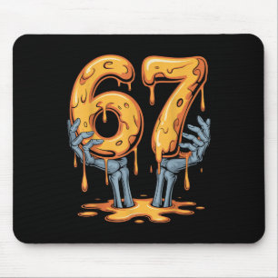 67 Drip Lustiger Halloween-Skelett 67 Meme Eiscrem Mousepad