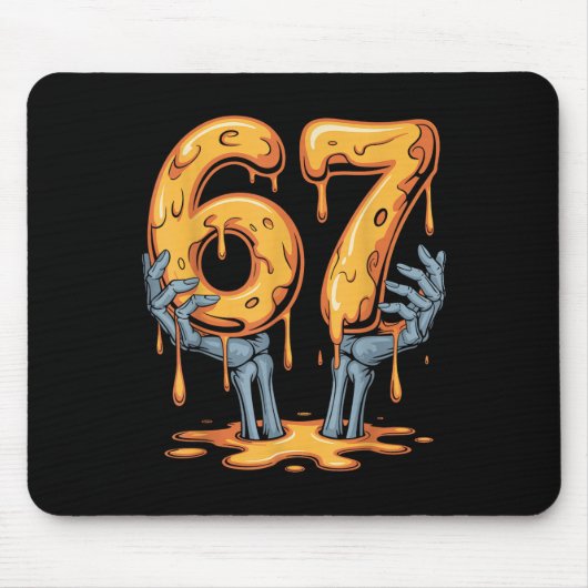 67 Drip Lustiger Halloween-Skelett 67 Meme Eiscrem Mousepad (Vorne)