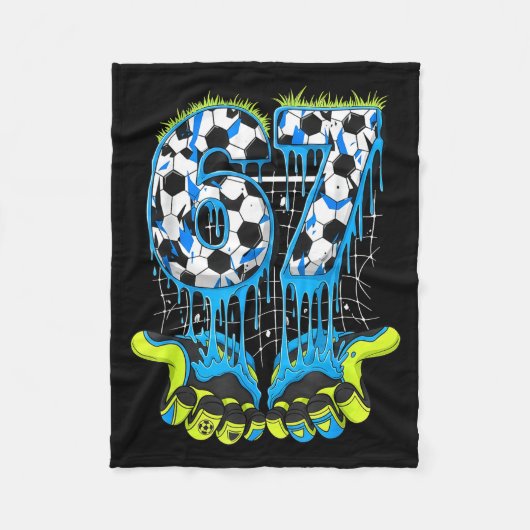 67 Drip Soccer Gen Alpha Slang Sechs Sieben Meme  Fleecedecke (Vorderseite)