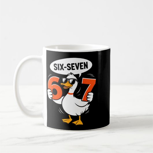 67 Duck Meme Funny Six Seven Gen Alpha Slang Cool  Kaffeetasse (Links)
