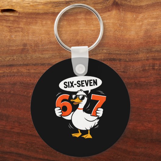 67 Duck Meme Funny Six Seven Gen Alpha Slang Cool  Schlüsselanhänger (Vorderseite)