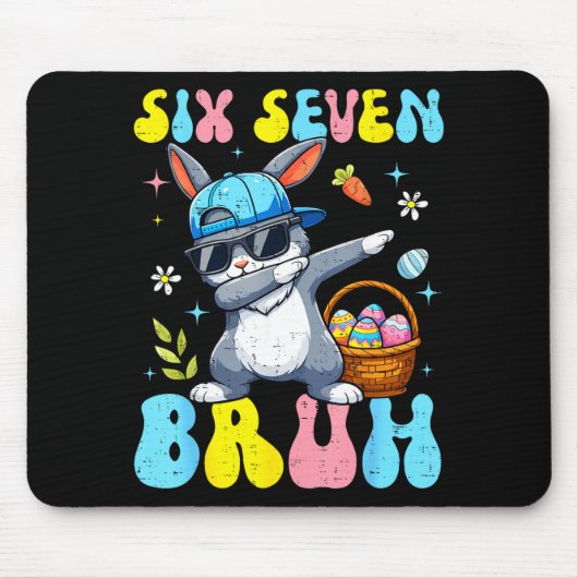 67 Easter Day Rabbit Six Seven Bruh Dabbing Bunny Mousepad (Vorne)
