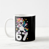67 Einhorn Dabbing Six Seven Meme Lustig  Kaffeetasse (Links)