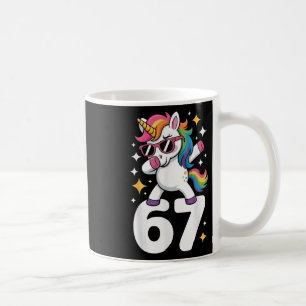 67 Einhorn Dabbing Six Seven Meme Lustig Kaffeetasse