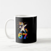 67 Einhorn Dabbing Six Seven Meme Lustig  Kaffeetasse (Links)