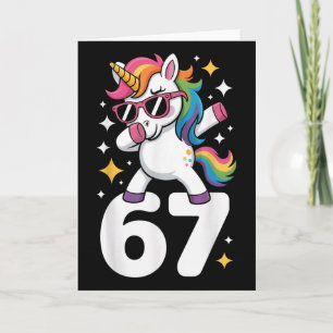67 Einhorn Dabbing Six Seven Meme Lustig  Karte